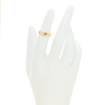 CARTIER 18K Yellow Gold Diamond 4mm LOVE Wedding Band Ring 46 3.75