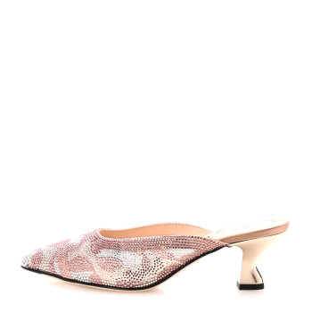 FENDI Technical Mesh Crystal Colibri Mule 36 Nude