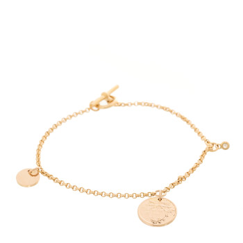 HERMES 18K Rose Gold Diamond PM Ex-Libris Bracelet LG