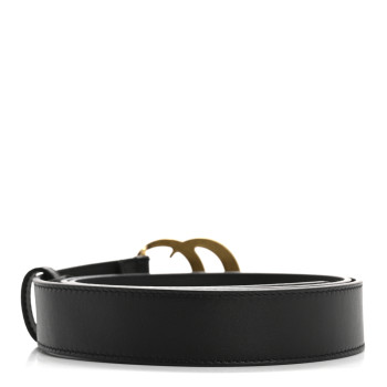 GUCCI Calfskin Double G 30mm Belt 95 38 Black