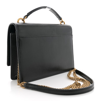 SAINT LAURENT Calfskin Monogram Sunset Chain Wallet Black
