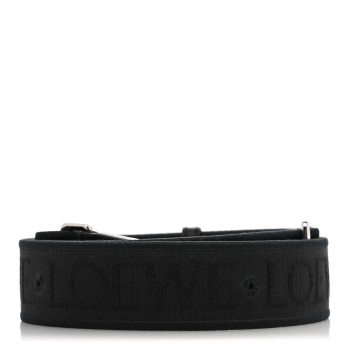 LOEWE Calfskin Jacquard Webbing Anagram Strap Black