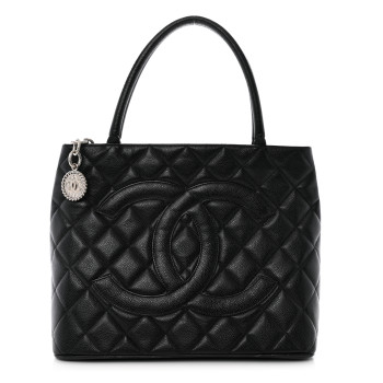 CHANEL Caviar Quilted Medallion Tote Black