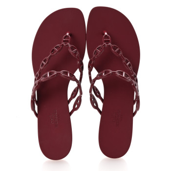 HERMES Rubber Chaine d'Ancre Island Sandals 41 Rouge H