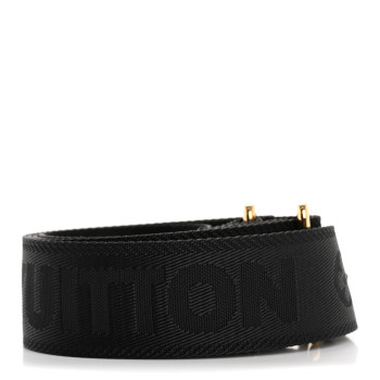 LOUIS VUITTON Nylon Calfskin Bubblegram Wallet Strap Black