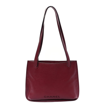 CHANEL Caviar Shoulder Bag Burgundy