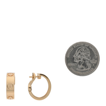 CARTIER 18K Yellow Gold 5.5mm LOVE French Clip Hoop Earrings