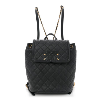 CHANEL Caviar Quilted Small Filigree Backpack Black CHANEL Caviar Quilted Small Filigree Backpack Black