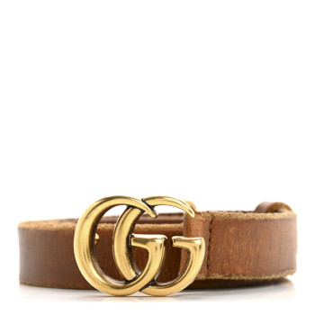 GUCCI Faded Calfskin Double G 20mm Belt 80 32 Cuir