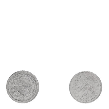 GUCCI Sterling Silver Round Interlocking G Bee Stud Earrings
