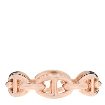 HERMES 18K Rose Gold PM Chaine d'Ancre Enchainee Ring 58 8.5