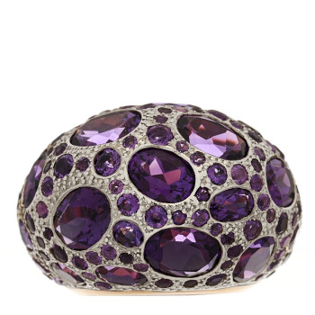 POMELLATO 18K Rose Gold Sterling Silver Amethyst Tabou Ring 54 7
