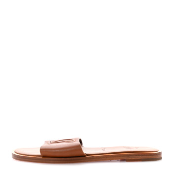 CHRISTIAN LOUBOUTIN Calfskin Mule Flat Slides 39 Cuoio