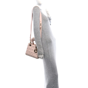 CHRISTIAN DIOR Lambskin Cannage Small My ABCDior Lady Dior Light Pink