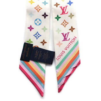 LOUIS VUITTON LV X TM Silk Monogram Multicolor BB Bandeau White