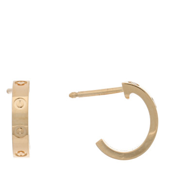 CARTIER 18K Yellow Gold Small LOVE Hoop Earrings