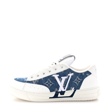 LOUIS VUITTON Denim Charlie Trainers 36 White Blue