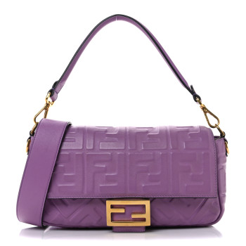FENDI Nappa FF 1974 Embossed Baguette Agapanto