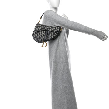 CHRISTIAN DIOR Oblique Saddle Bag Blue