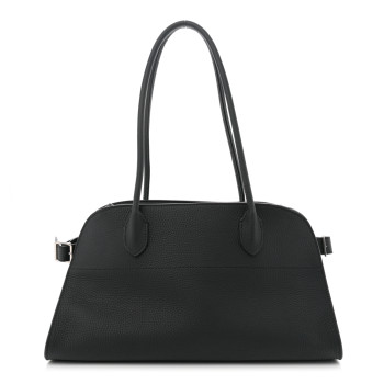 THE ROW Matte Grained Calfskin Margaux Shoulder 12 Black