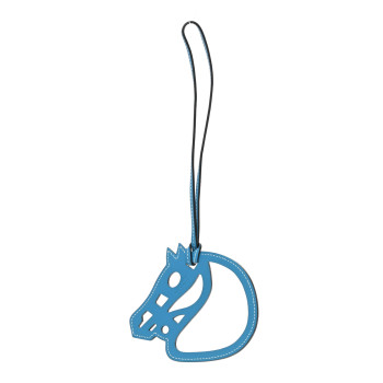 HERMES Swift Paddock Cheval Horse Bag Charm Bleu Zanzibar