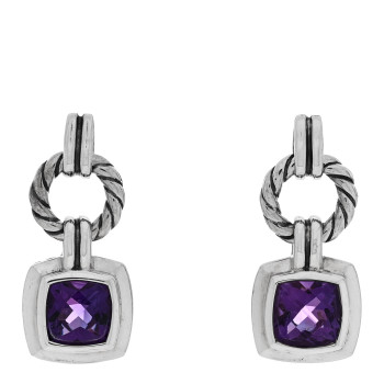 DAVID YURMAN Sterling Silver Amethyst 7mm Renaissance Drop Earrings