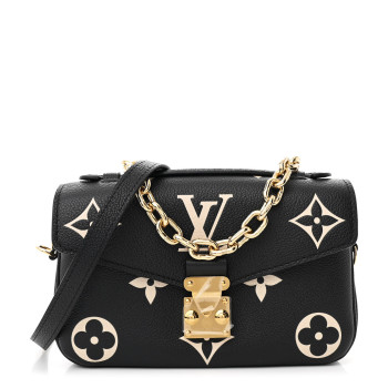 LOUIS VUITTON Empreinte Monogram Giant Pochette Metis East West Black Beige