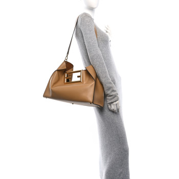 FENDI Vitello King Medium Fendi Way Tote Miele Scuro