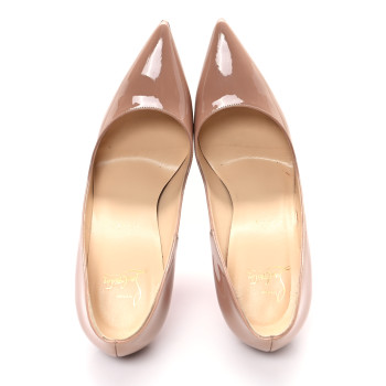 CHRISTIAN LOUBOUTIN Patent So Kate 120 Pumps 39 Nude