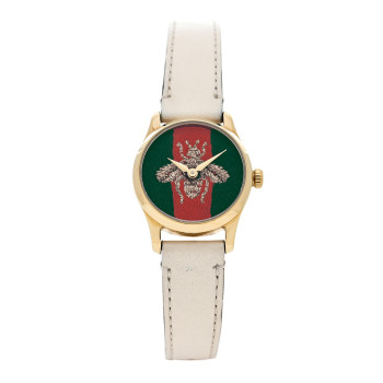 GUCCI Stainless Steel Calfskin 27mm Le Marché Des Merveilles Bee Quartz Watch
