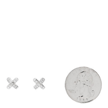 TIFFANY Platinum Diamond Cross Stitch X Stud Earrings