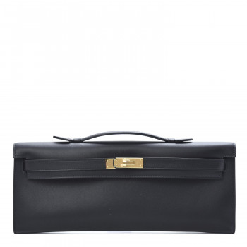 HERMES Swift Kelly Cut Clutch Pochette Black