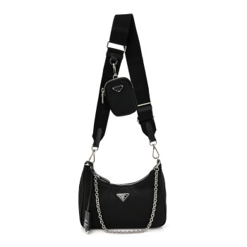 PRADA Nylon Re-Edition 2005 Shoulder Bag Black