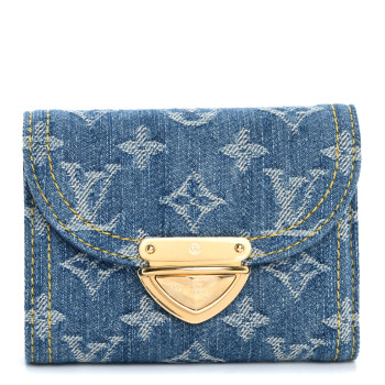 LOUIS VUITTON Denim Amelia Compact Wallet Blue