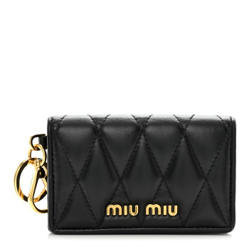 【MiuMiu】Black card holder in matelasse nappa Miu Miu Matelasse Nappa Leather Card Holder Black in Leather