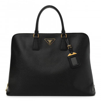 PRADA Saffiano Lux Large Promenade Tote Black