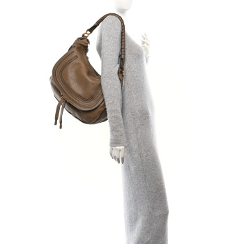 CHLOE Calfskin Medium Marcie Hobo Nut