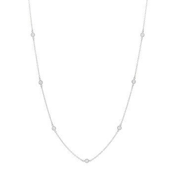TIFFANY Platinum Diamond .33ctw Elsa Peretti Diamonds by the Yard Station Necklace