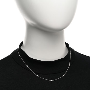 TIFFANY Platinum Diamond .33ctw Elsa Peretti Diamonds by the Yard Station Necklace