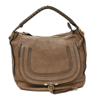 CHLOE Calfskin Medium Marcie Hobo Nut