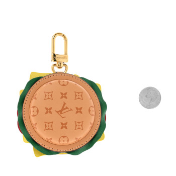 LOUIS VUITTON Monogram Calfskin Burger Pouch Charm Bag Charm