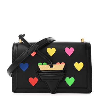 LOEWE Calfskin Hearts Small Barcelona Shoulder Bag Black