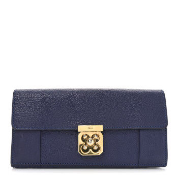 CHLOE Goatskin Elsie Long Wallet Purple