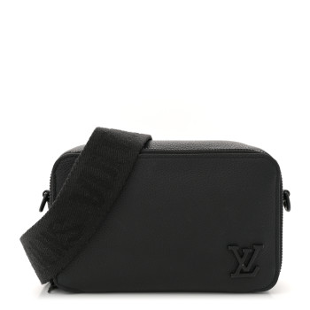 LOUIS VUITTON Calfskin Aerogram Alpha Wearable Wallet Black
