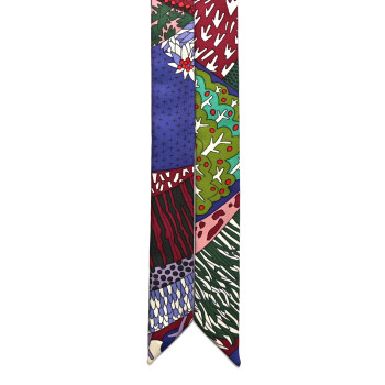 HERMES Silk A Travers Champs Twillon Rouge Violet Parme