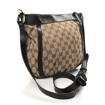 GUCCI Monogram Small D Gold Ring Messenger Dark Brown