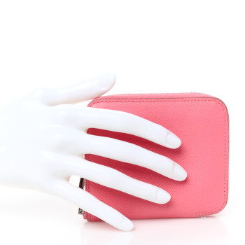 HERMES Epsom Silk'In Compact Wallet Rose Azalee