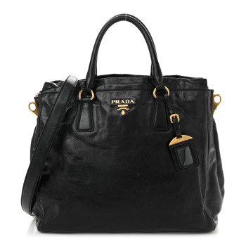 PRADA Glace Calf Tote Black