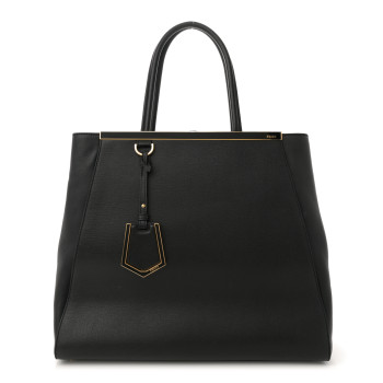 FENDI Vitello Elite Large 2Jours Tote Black