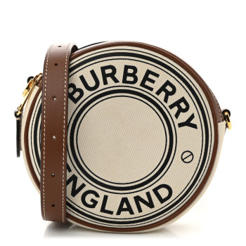 BURBERRY Canvas Calfskin Louise Bag Natural